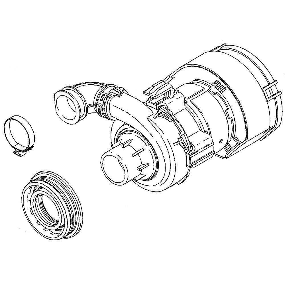 Part #wd19X25700, Ge Dishwasher Circulation Pump Assembly | 14.50 x 6.50 x 6.00