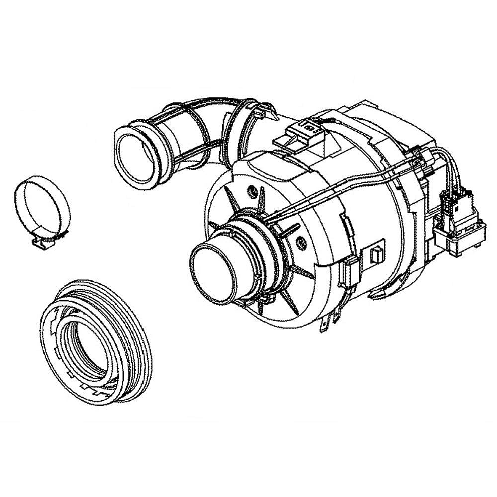 Part #wd19X25702, Dishwasher Variable Speed Circulation Pump Assembly / 5.00 x 6.75 x 5.00