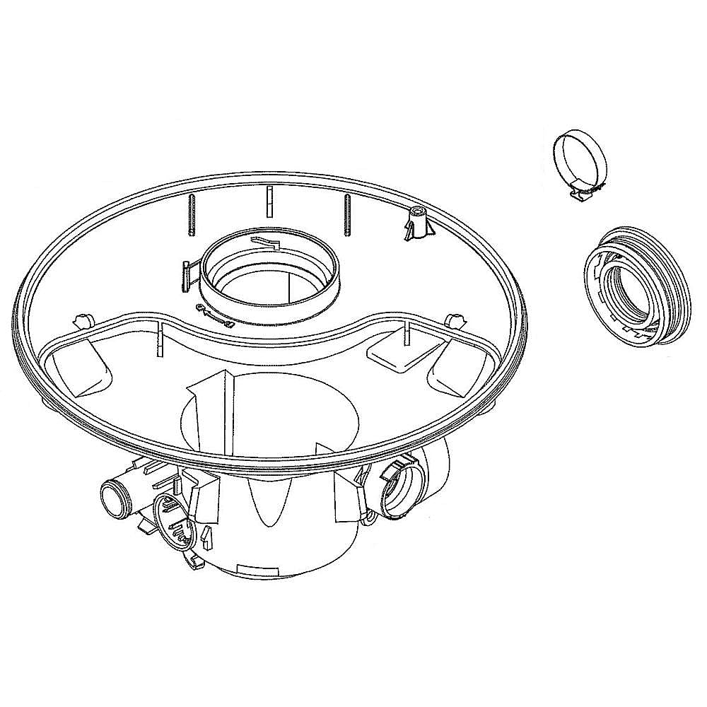 Part #wd19X25867, Dishwasher Sump (Replaces Wd19X25467) / 12.00 x 6.00 x 5.00