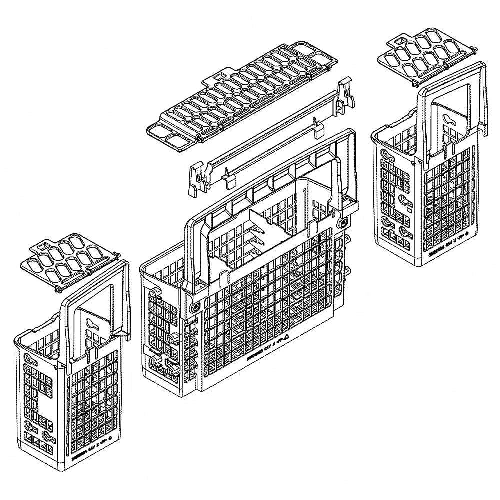 GE Part #wd28X25327, Silverware Basket Asm With Rail
