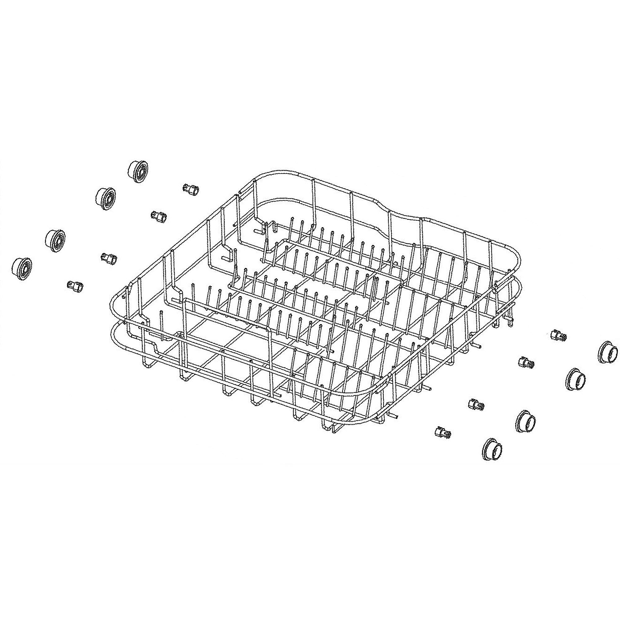 Part #wd28X32802, Dishwasher Dishrack Assembly, Lower (Replaces Wd28X25178)