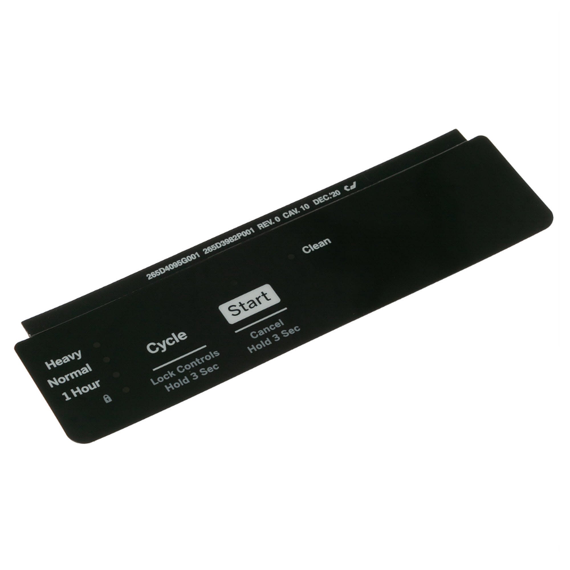 Part #wd34X27761, Black Control Panel Overlay