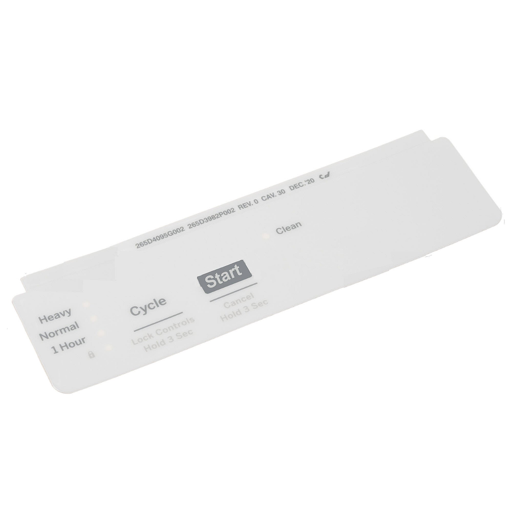 Part #wd34X27842, White Control Panel Overlay