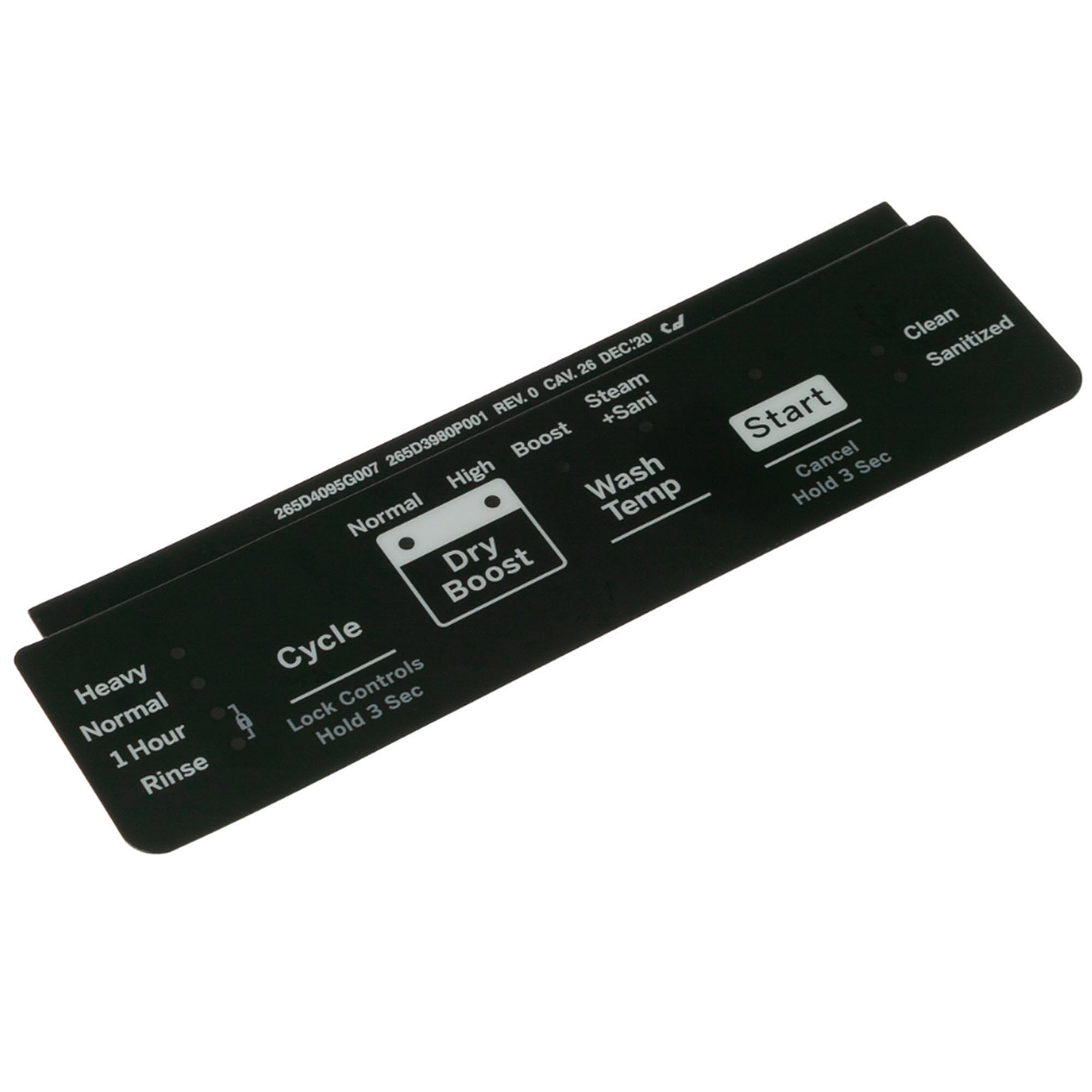Part #wd34X27860, Black Control Panel Overlay