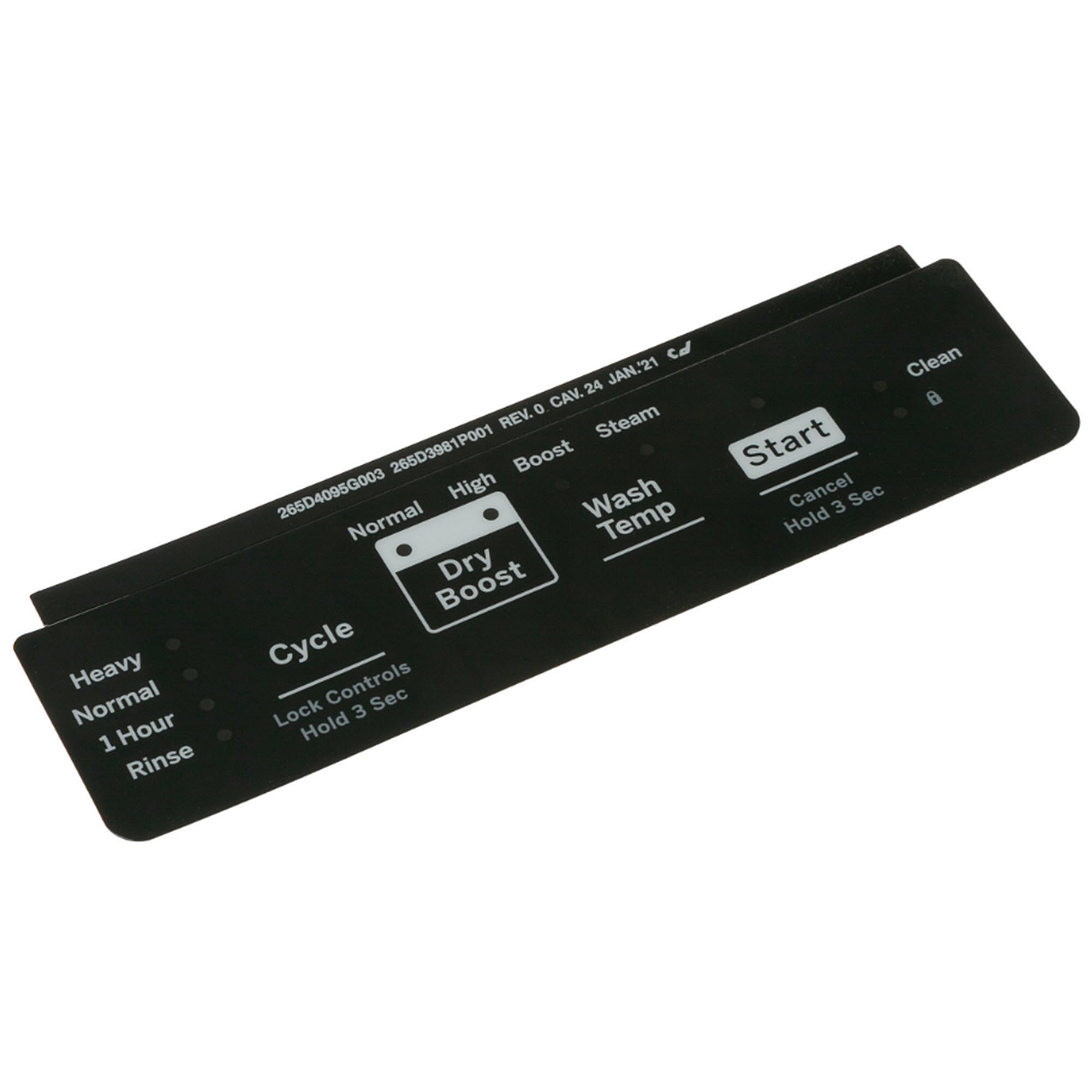Part #wd34X27899, Black Control Panel Overlay
