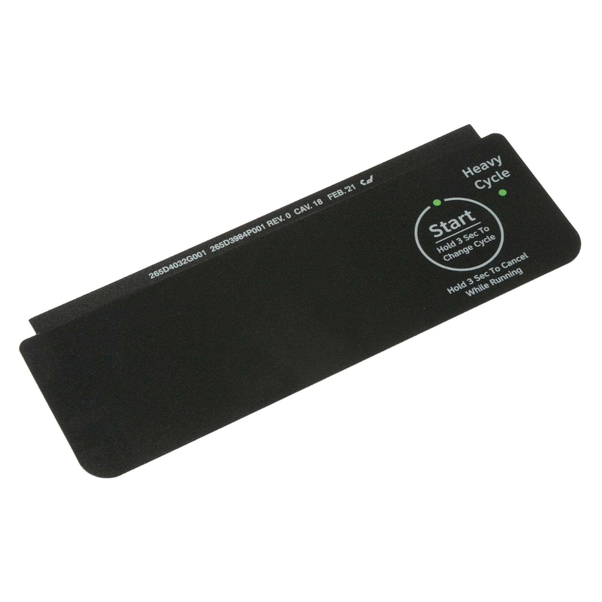 Part #wd34X27919, Black Control Panel Overlay
