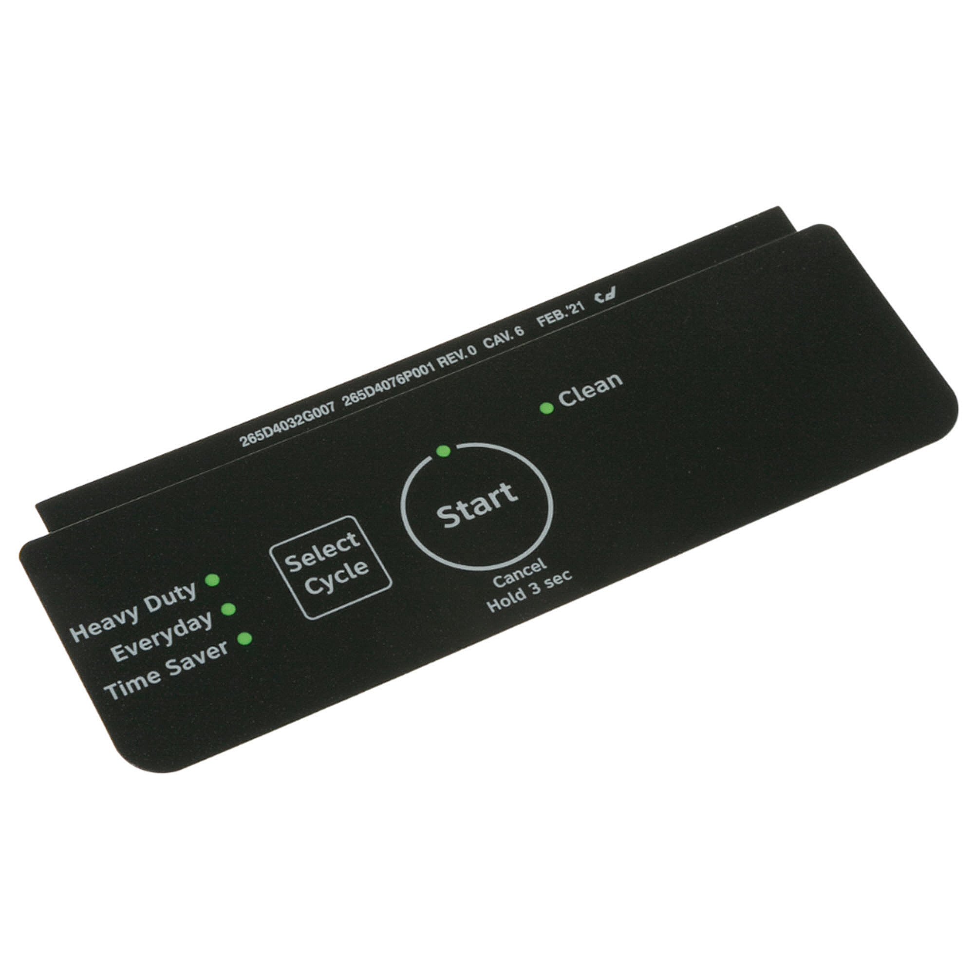 Part #wd34X27923, Black Control Panel Overlay