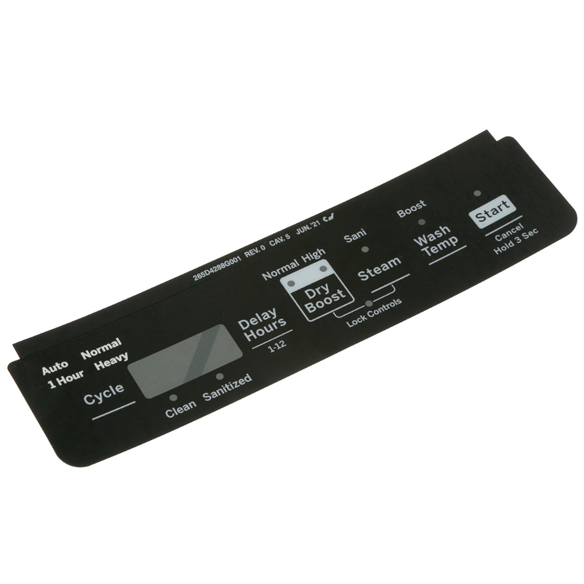 Part #wd34X29838, Black Control Panel Overlay