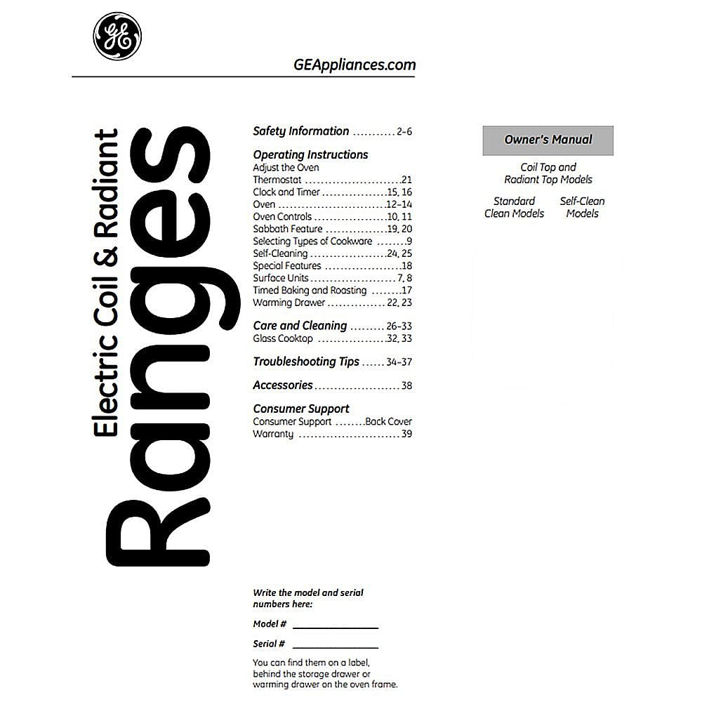 Part #49-80148, Range Owners Manual / 0.11 x 0.11 x 0.11