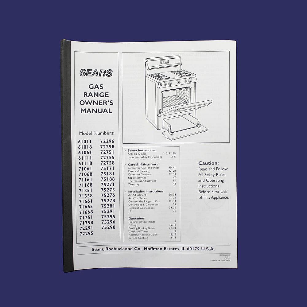 Part #sr4244, Uc/install S