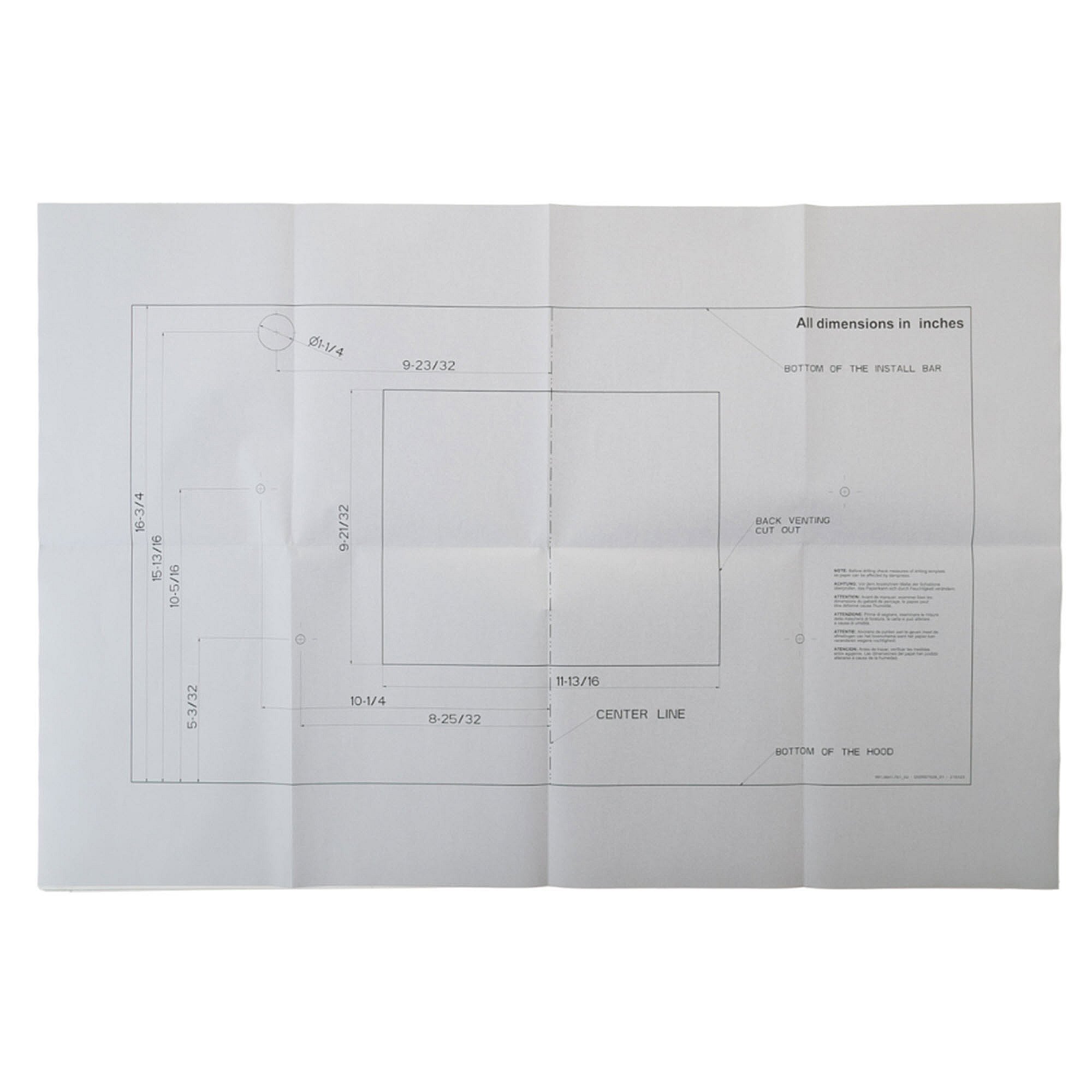 Part #wb01X41212, Installation Template 30