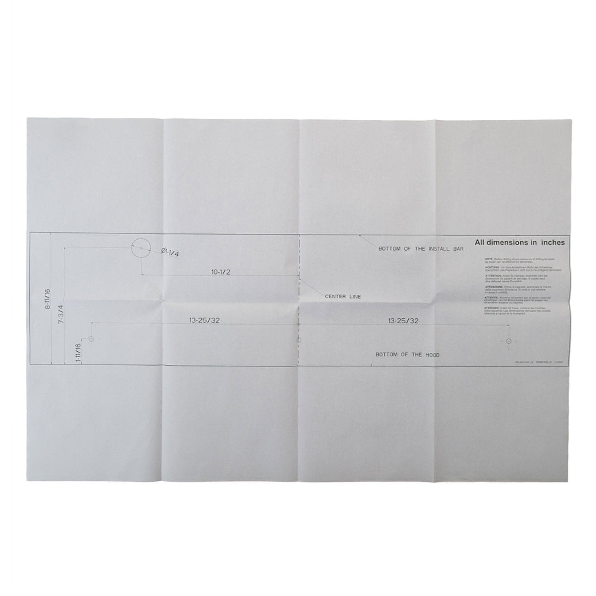 Part #wb01X41213, Installation Template 36