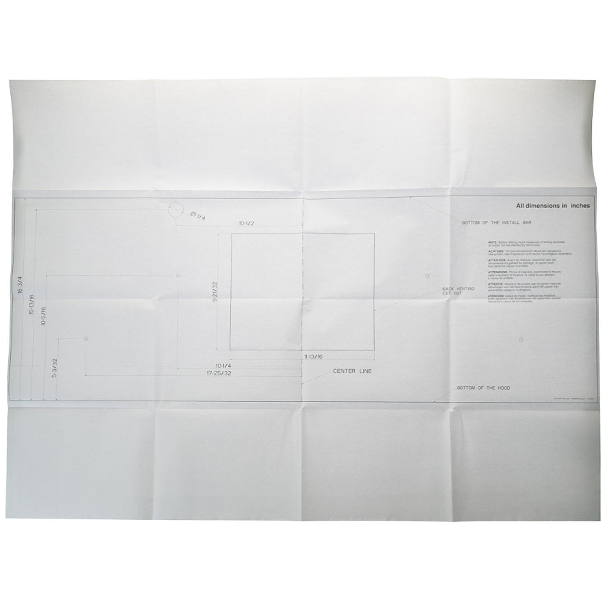 Part #wb01X41215, Ge Installation Template 48