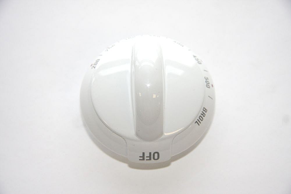 Part #wb03K10144, Range Oven Temperature Knob (White) / 6.00 x 6.00 x 1.60