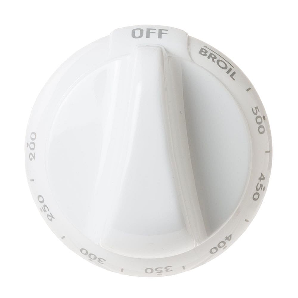 Part #wb03K10202, Range Oven Temperature Knob (White) / 6.00 x 6.00 x 1.20