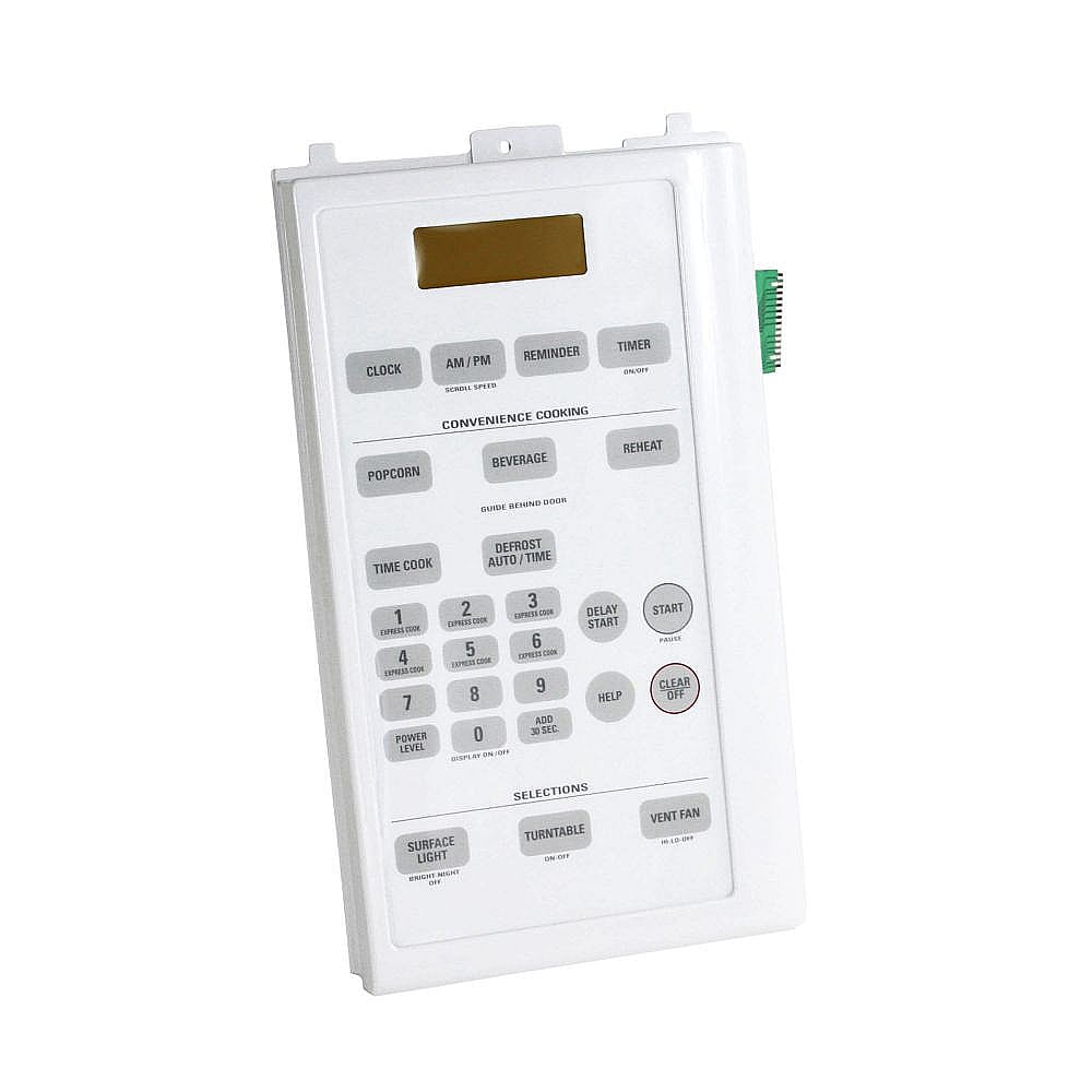 Part #wb07X11043, Microwave Control Panel Assembly (White) / 18.20 x 8.90 x 4.70
