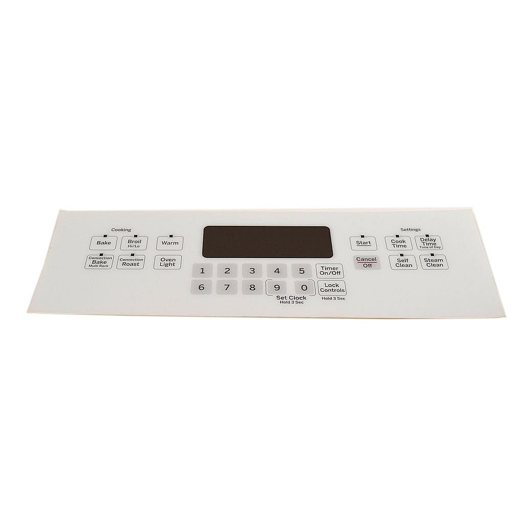 GE Part #wb07X20939, Ran Oven Control Overlay (White) | 14.00 x 9.50 x 0.10