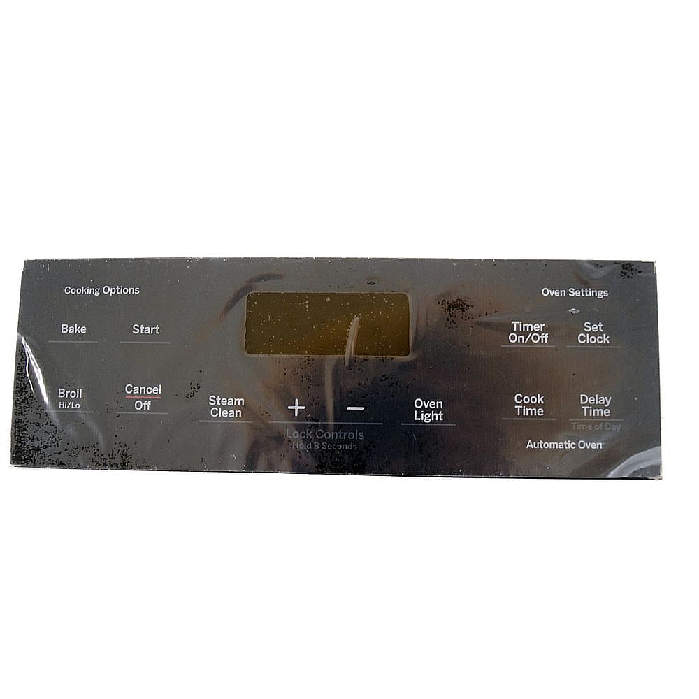 Part #wb07X26702, Range Oven Control Overlay / 14.00 x 9.50 x 0.10