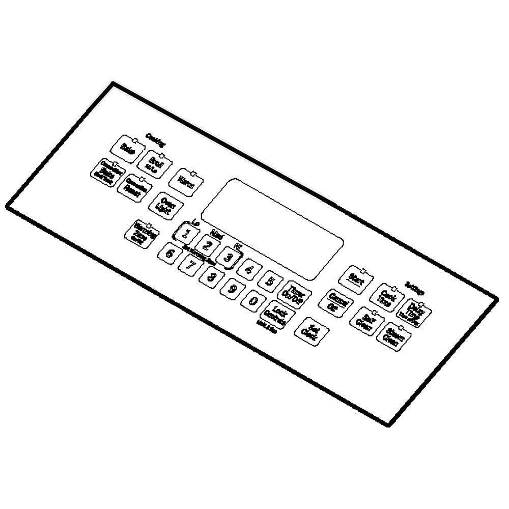 Part #wb07X26752, Faceplate Graphics (Gy) / 14.00 x 9.50 x 0.10