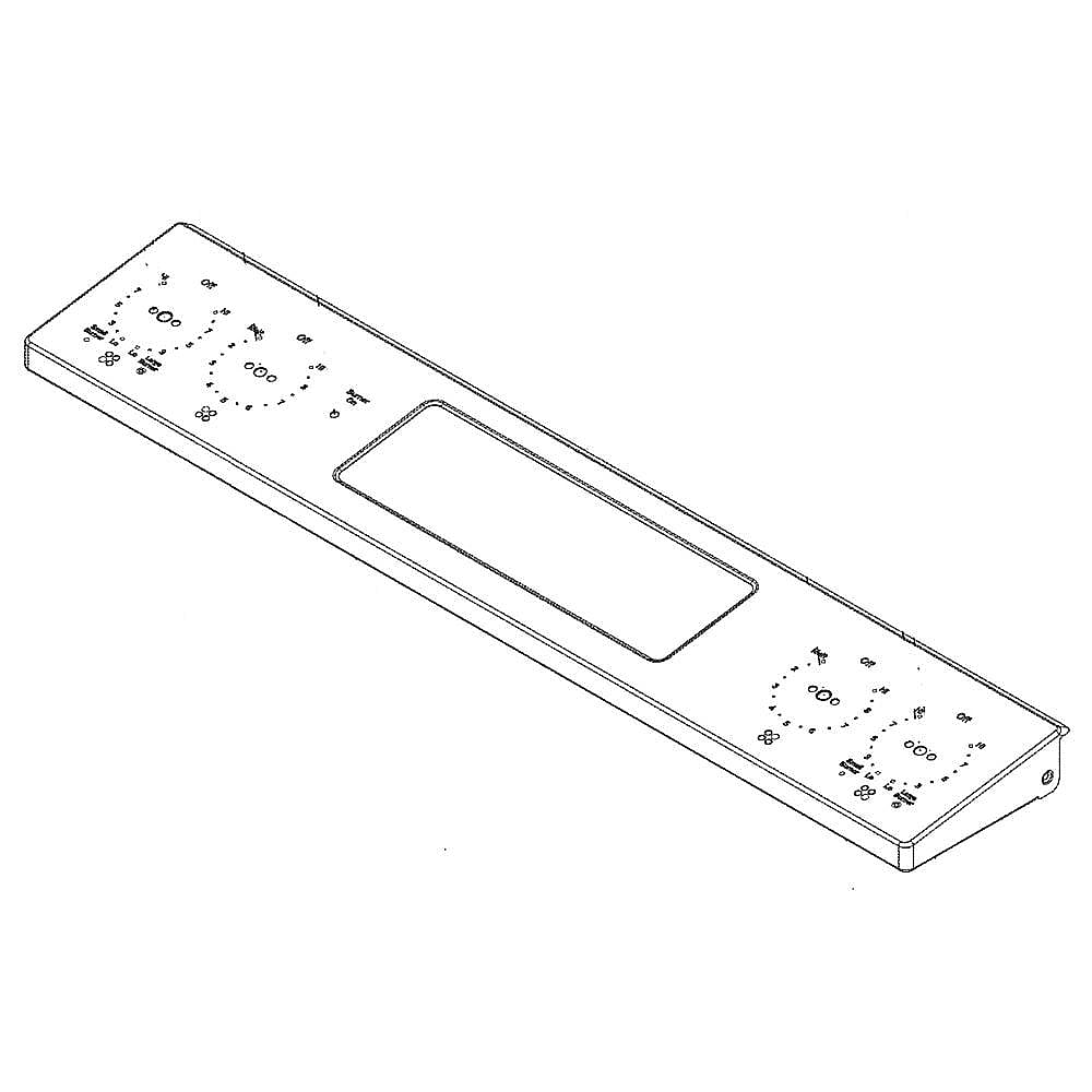 Part #wb07X33620, Range Control Panel And Overlay (Stainless) / 1.00 x 1.00 x 1.00