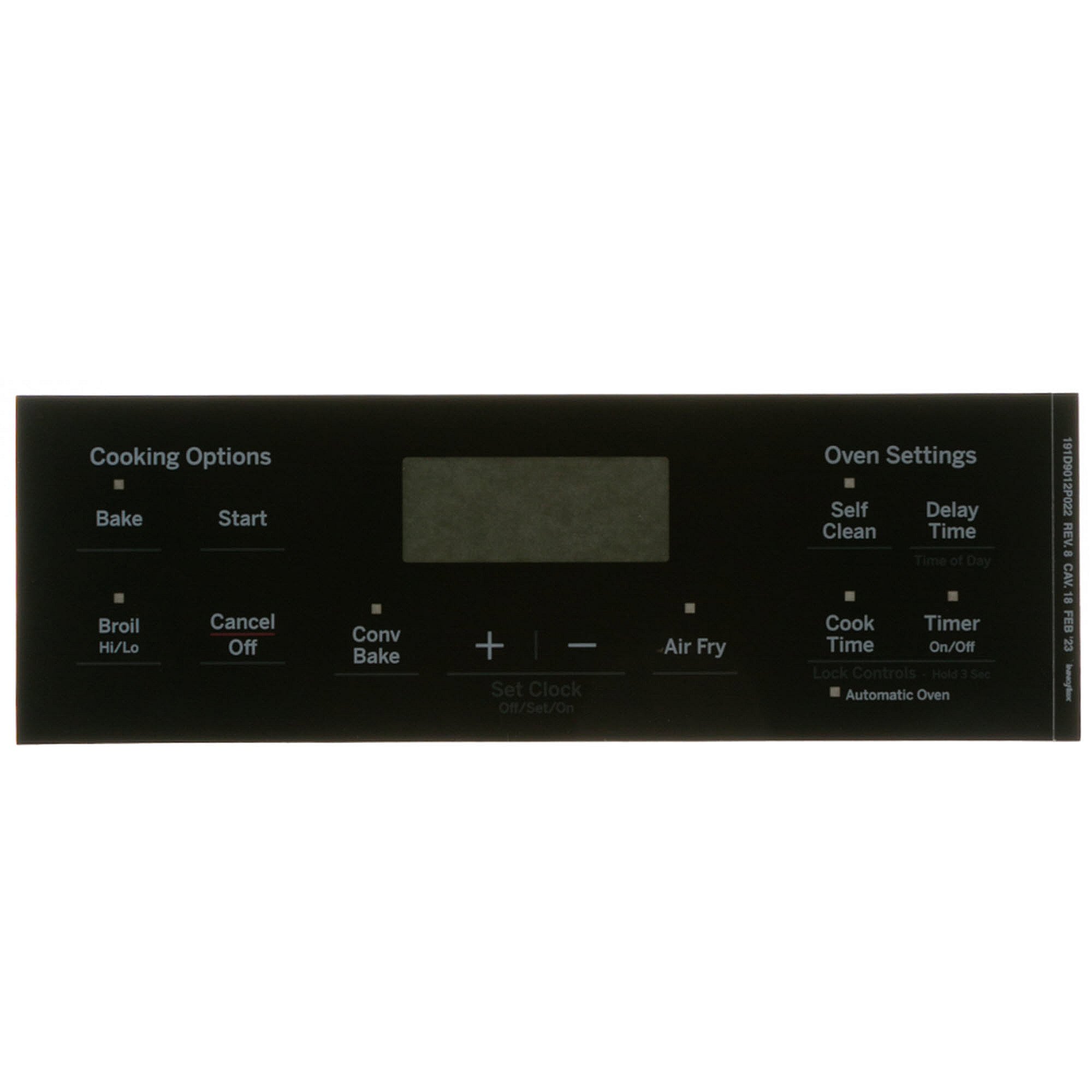 Part #wb07X46126, Ge Faceplate Graphics Black