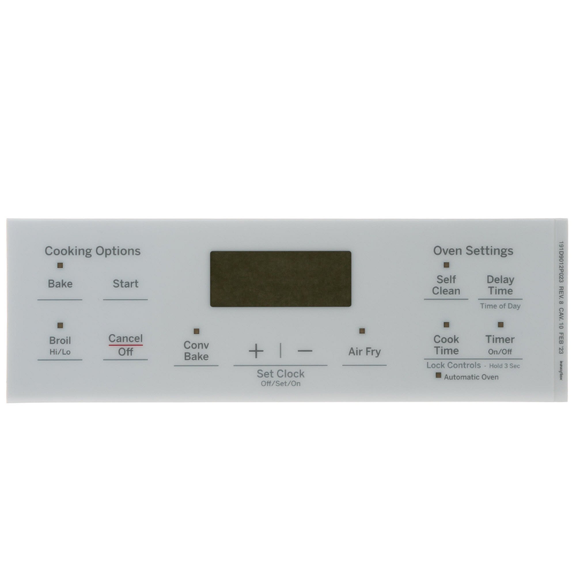 Part #wb07X46128, Ge Faceplate Graphics White