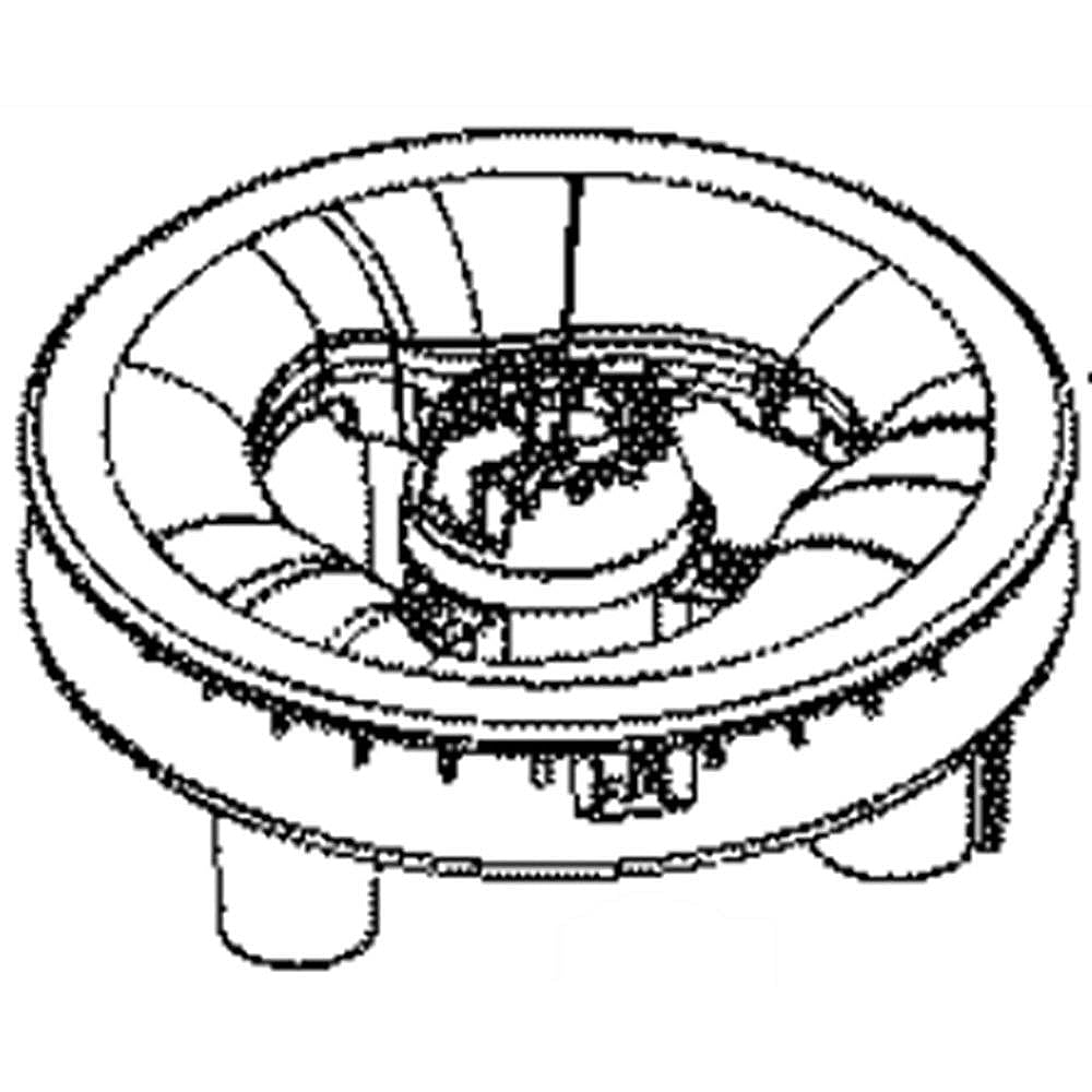 GE Part #wb16X29082, Cooktop Burner, Center | 6.00 x 7.00 x 6.40