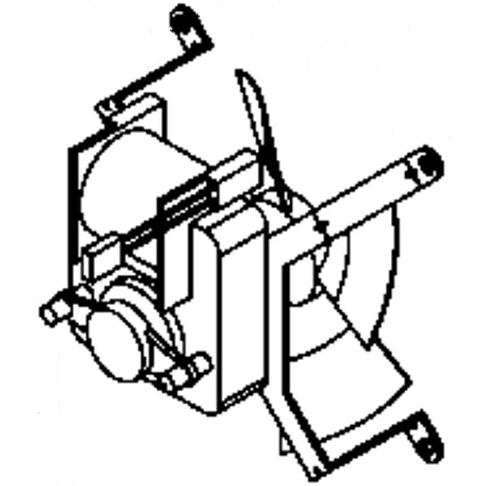Part #wb26T10025, Wall Oven Transformer Fan Assembly / 6.70 x 6.70 x 6.50
