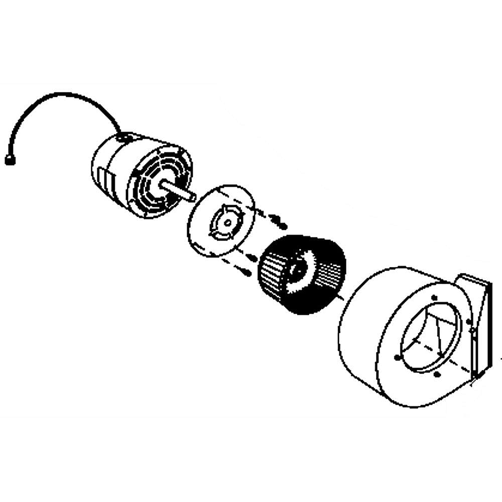 GE Part #wb26X10175, Cooktop Downdraft Blower Assembly | 17.70 x 15.40 x 15.10