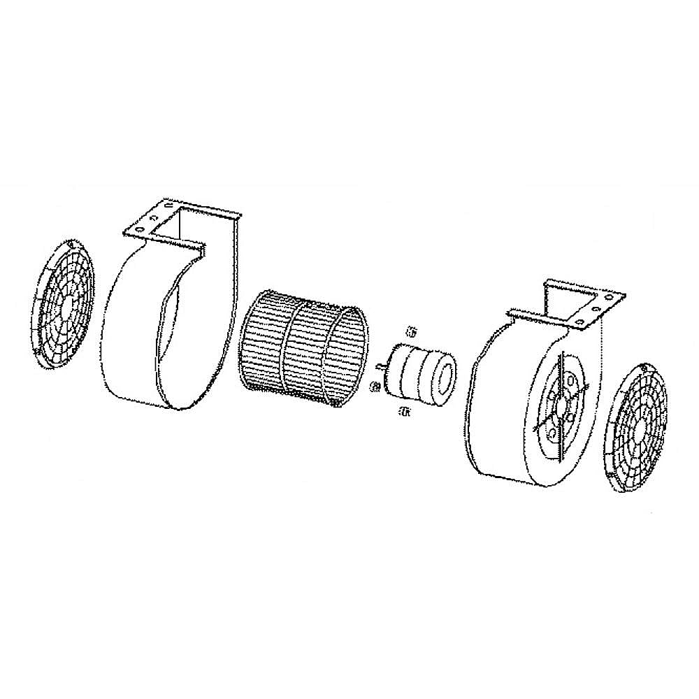 GE Part #wb26X31757, Ran Hood Blower Assembly | 1.00 x 1.00 x 1.00