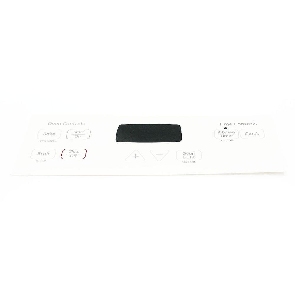 Photo of Range Oven Control Overlay (White) from Repair Parts Direct