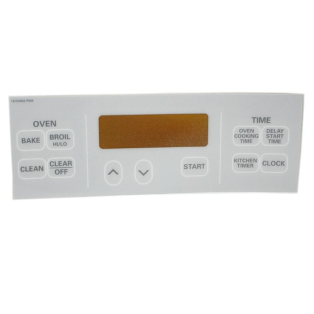 Photo of Range Oven Control Overlay (White) from Repair Parts Direct