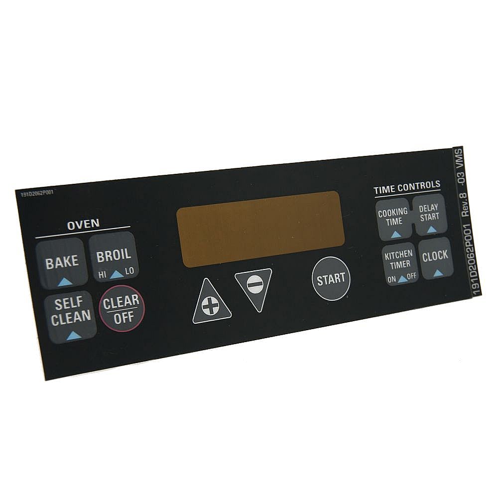 Range Oven Control Overlay (Black)