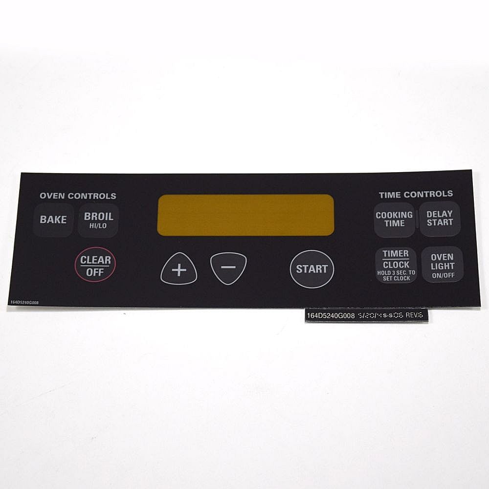 Photo of Wall Oven Control Overlay (Black) from Repair Parts Direct