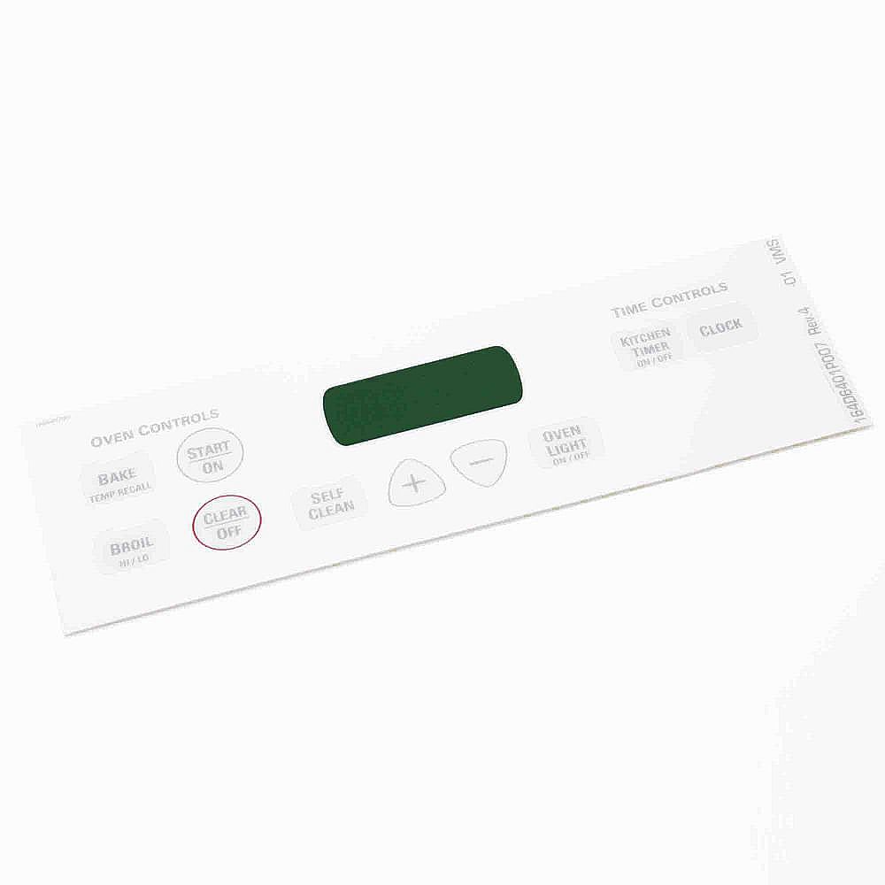 Part #wb27T10687, Range Oven Control Faceplate / 14.00 x 9.50 x 0.10