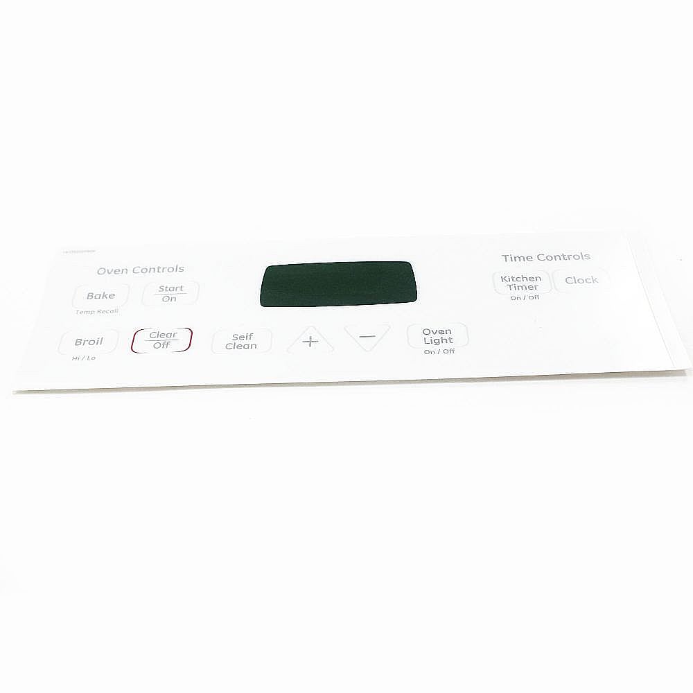 Part #wb27T11014, Range Oven Control Overlay (White) / 14.00 x 9.50 x 0.10