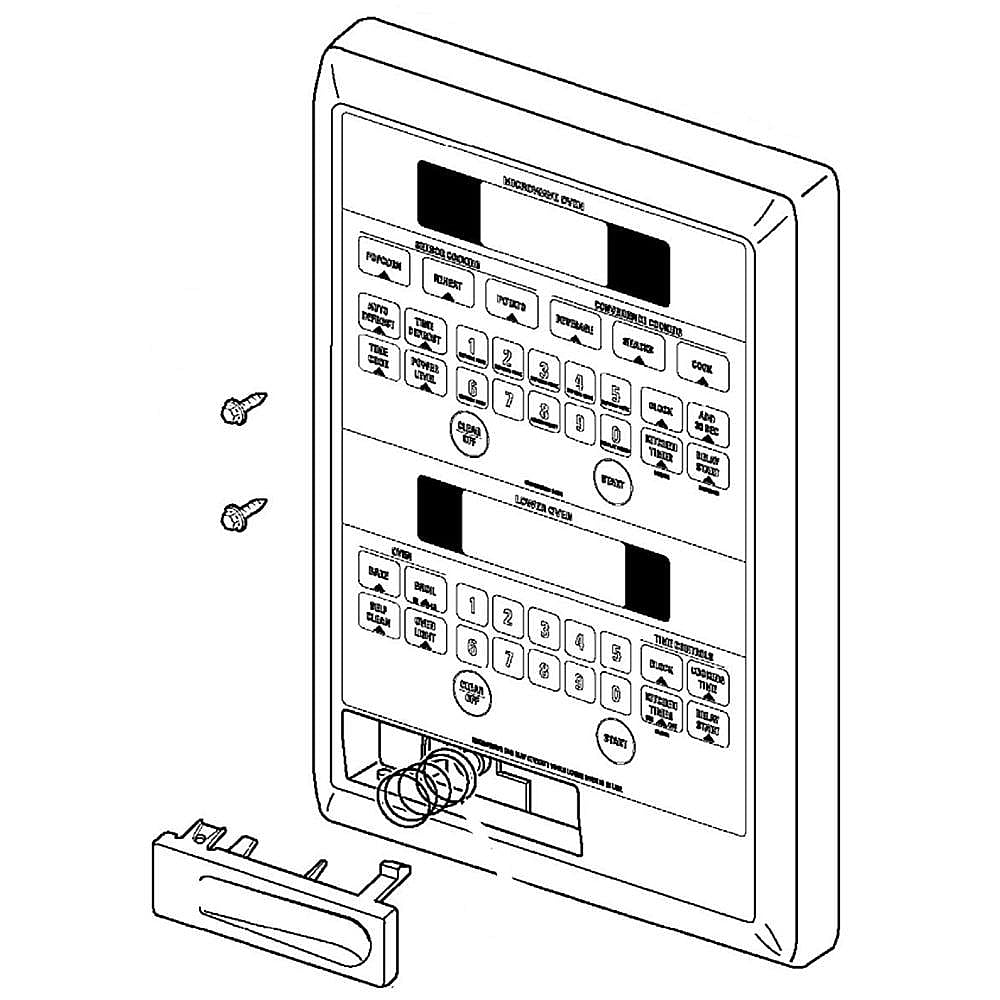 Part #wb27T11346, Wall Oven Control Panel / 13.10 x 13.00 x 4.50