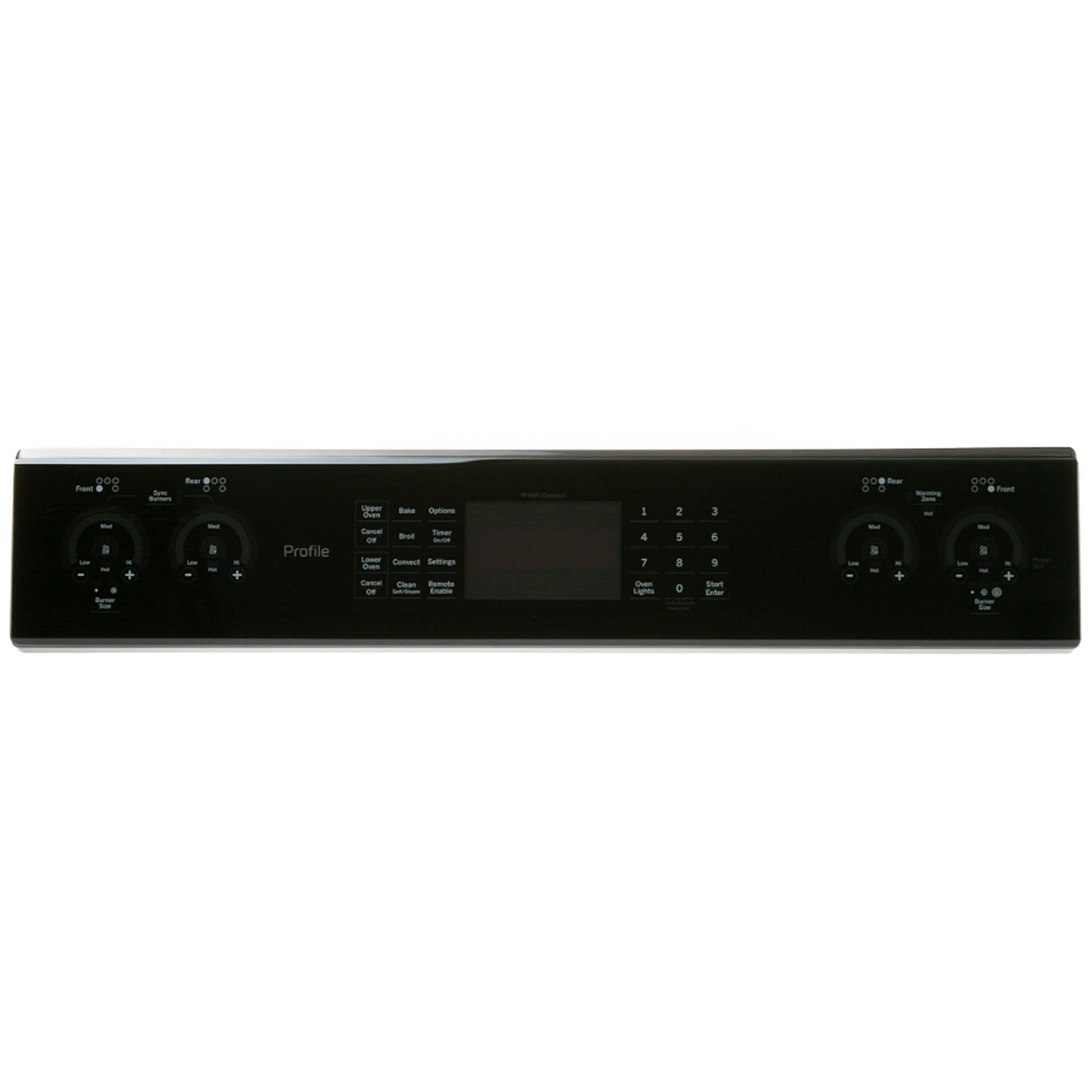 Part #wb27X40492, Black Stainless Control Panel Overlay W/ Wifi Board