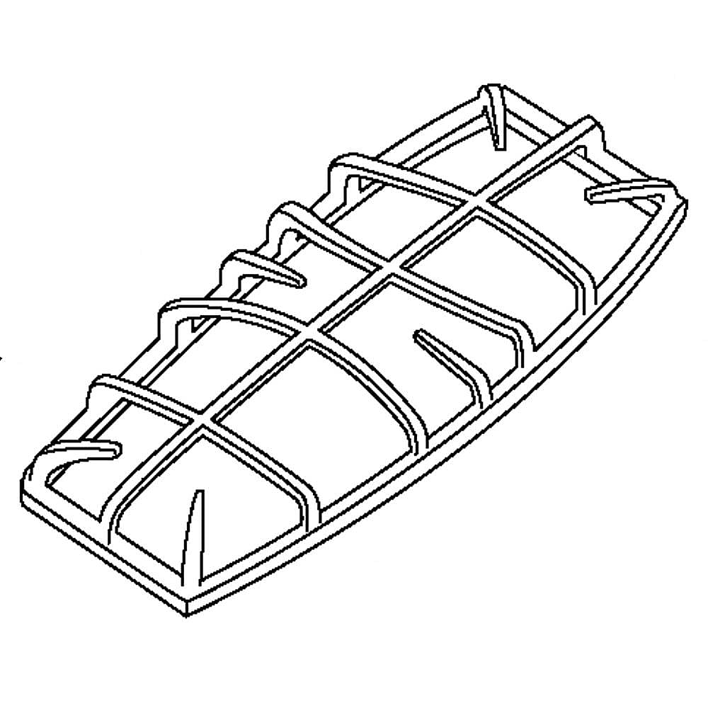 GE Part #wb31K10155, Ran Surface Burner Grate, Center | 25.20 x 12.40 x 2.20