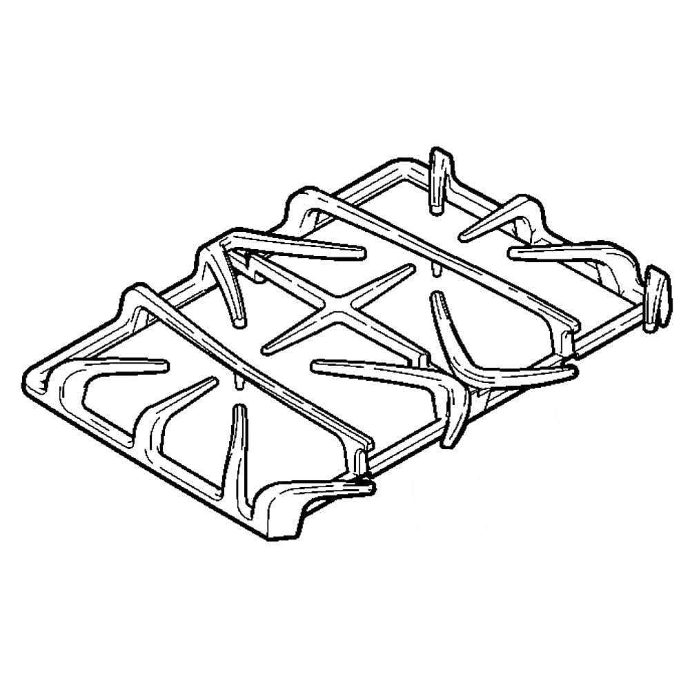 GE Part #wb31T10123, Ran Surface Burner Grate | 18.60 x 14.80 x 2.50
