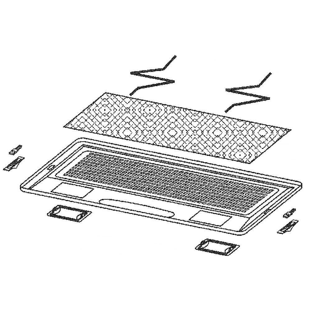 Part #wb34X26415, Ge Range Hood Filter Access Panel Assembly / 25.00 x 15.10 x 2.00