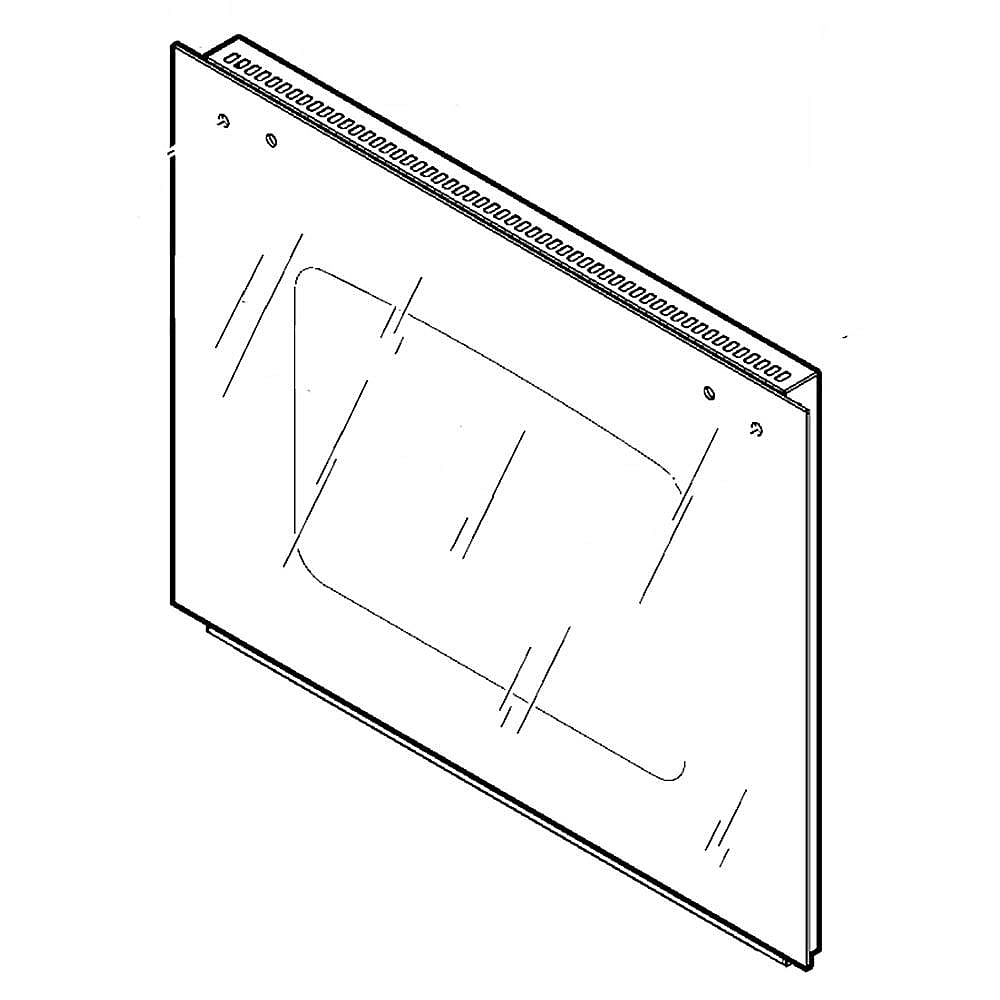 GE Part #wb56T10272, Wall Oven Door Outer Panel (Black) | 35.10 x 28.40 x 5.10