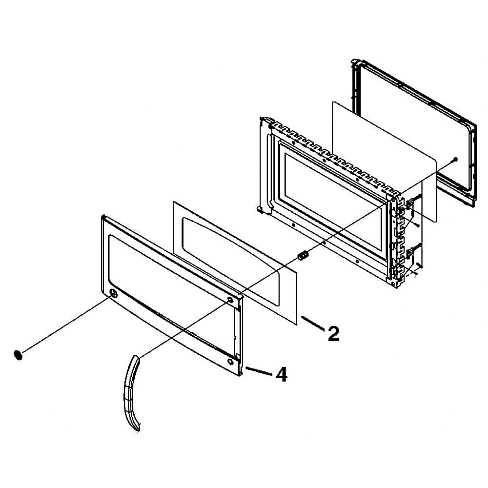 Microwave Door Assembly (Bisque)