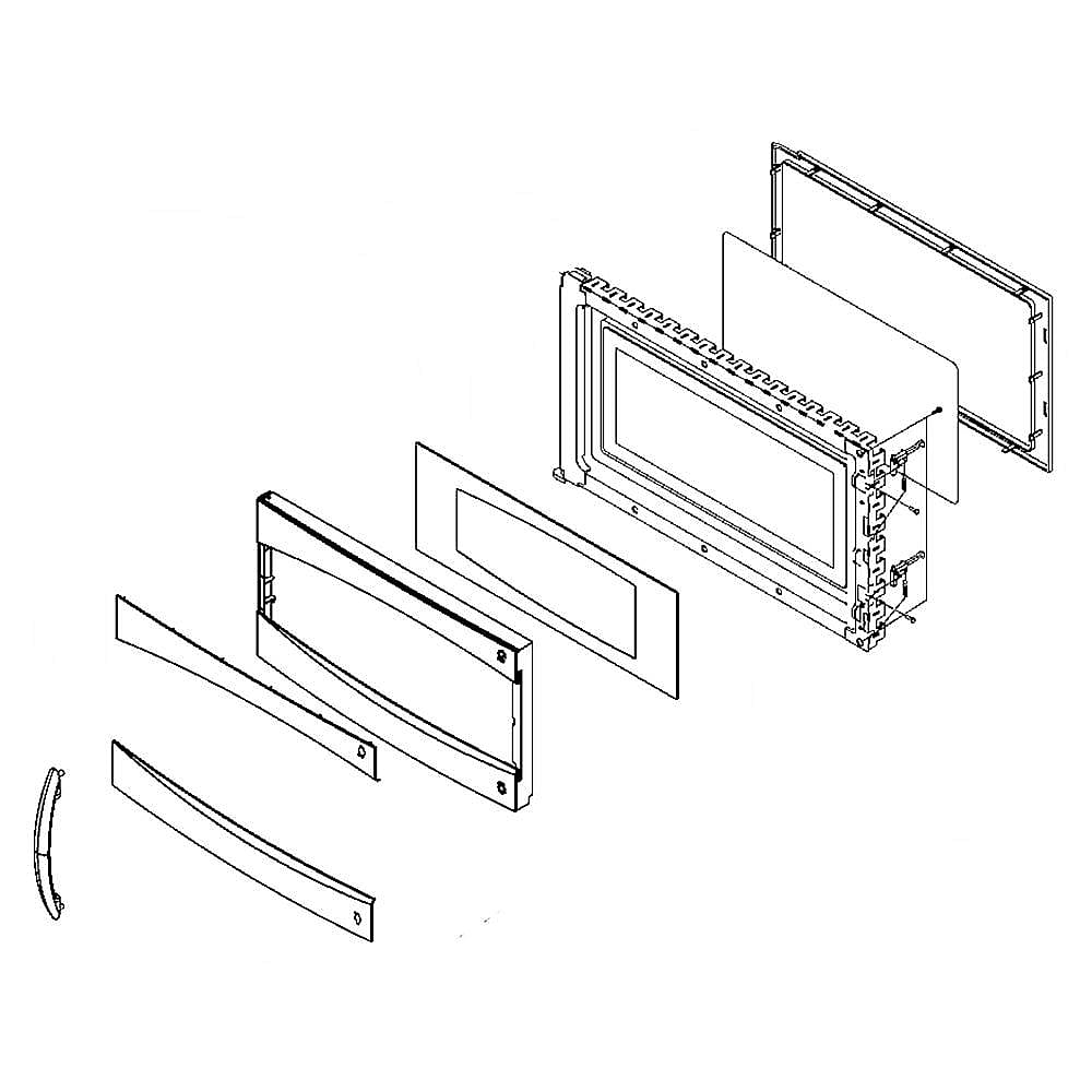 GE Part #wb56X10801, Microwave Door Assembly | 28.20 x 16.10 x 5.40