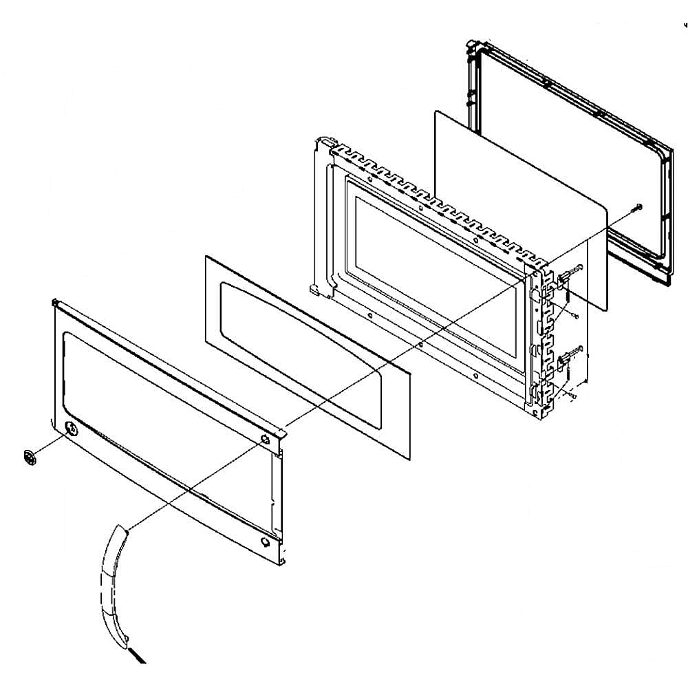 GE Part #wb56X10922, Microwave Door Assembly (Stainless)