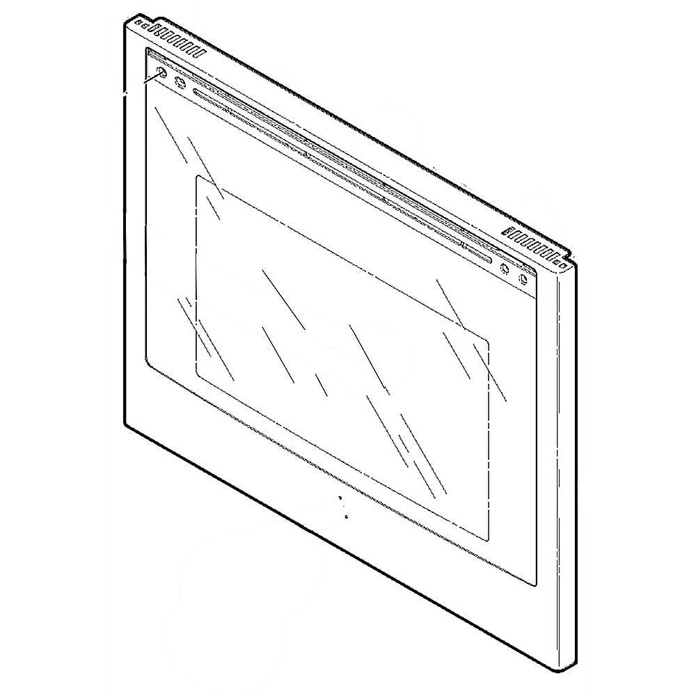 Part #wb56X21493, Range Oven Door Outer Panel (Stainless) / 37.10 x 26.20 x 5.20