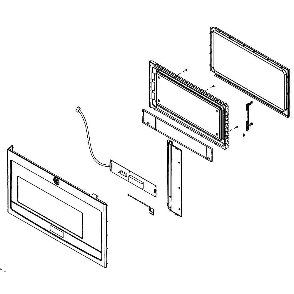 GE Part #wb56X26202, Microwave Door Assembly | 34.50 x 21.50 x 7.10