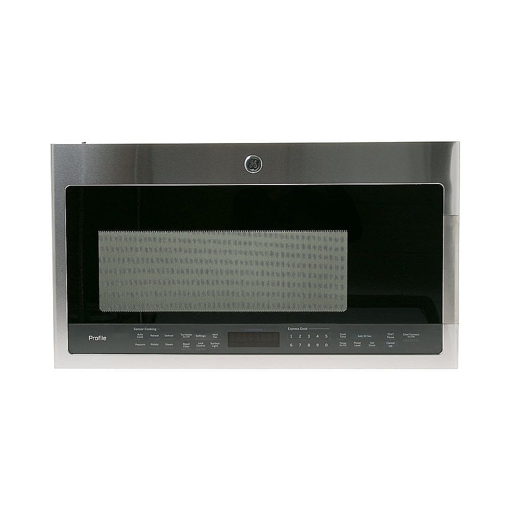 GE Part #wb56X26203, Microwave Door Assembly (Stainless) | 34.30 x 21.50 x 6.80