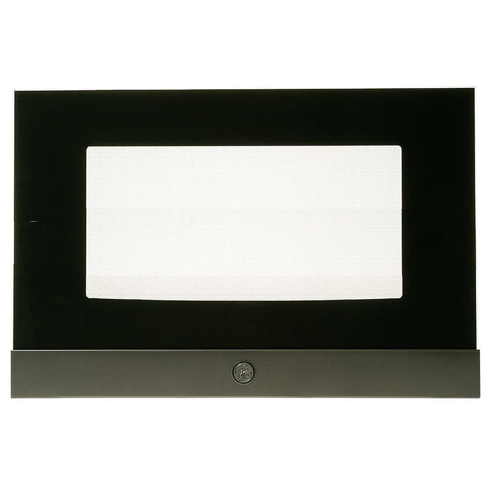 Part #wb56X26611, Range Oven Door Outer Panel (Black And Stainless) / 33.40 x 26.00 x 3.70