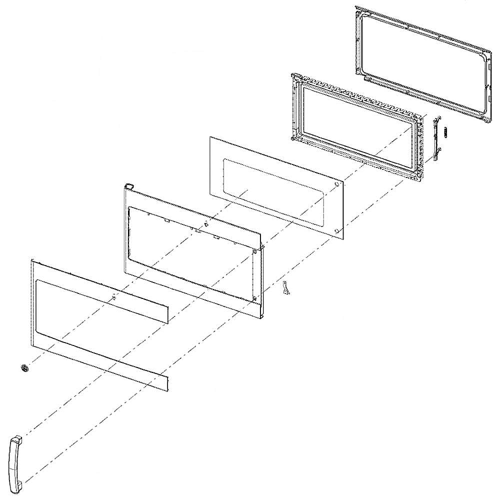 GE Part #wb56X27960, Door Assembly | 32.80 x 18.60 x 6.50
